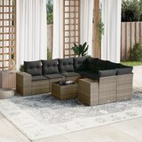 vidaXL 9-dijelni set vrtnih sofa od poliratana s jastucima sivi | shoptok.hr