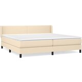  Krevet s oprugama i madracem krem 200 x 200 cm od tkanine | shoptok.hr