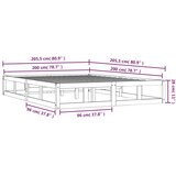  Okvir za krevet smeđi boja meda 200x200 cm od masivne borovine | shoptok.hr