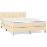  Krevet s oprugama i madracem krem 140x200 cm od tkanine | shoptok.hr