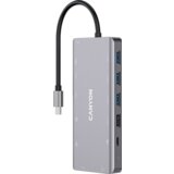 Canyon 13 in 1 USB C hub, with 2*HDMI, 3*USB3.0: support max. 5Gbps, 1*USB2.0: support max. 480Mbps, 1*PD: support max 100W PD, 1*VGA,1* Type C data, 1*Glgabit Ethernet, 1*3.5mm audio jack, cable 15cm, Aluminum alloy housing,130*57.5*15 mm,DarK gray | Eponuda.ba