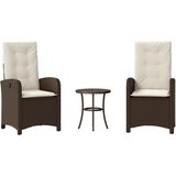 3-dijelni bistro set s jastucima smeđi od poliratana | shoptok.hr