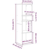 vidaXL Knjižna omara bela 34x31x112 cm inženirski les | Shoptok.si