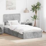 Krevet s od storage Betonski sivi 75 x 190 cm Konstruirano drvo | shoptok.hr
