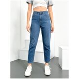 Dewberry 74092 Hlt Mom Jeans High Waist Women Jeans-LIGHT BLUE | shoptok.hr