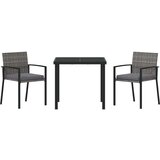  3-dijelni set za vrtno blagovanje siva poli ratan | shoptok.hr