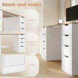  140 cm računalni stol 8 ladica stol za kućni ured spavaća soba čelik drvo prirodno | shoptok.hr