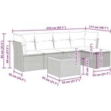 vidaXL 6-dijelni set vrtnih sofa s jastucima crni od poliratana | shoptok.hr