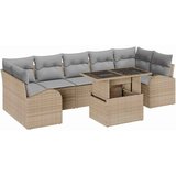 vidaXL Vrtna sedežna garnitura 8 pcs Bež 100 x 55 x 73 cm Poly ratan, (5000020635) | Shoptok.si