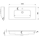 Sapho Bel keramičen umivalnik 101x46,5 cm Piedra – | Shoptok.si