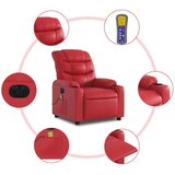  Električni masažni naslonjač od umjetne kože crveni | shoptok.hr