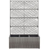 Furnova Visoka greda z oporno mrežo in 3 lonci 83x30x130 cm siva, (21921703) | Shoptok.si