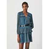 Pepe Jeans Blue Women Patterned Shirt Dress Megan - Women