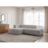 Bobochic Paris Svetlo siva kotna sedežna garnitura iz tkanine bouclé (levi kot/z ležalnikom) Annecy – | Shoptok.si