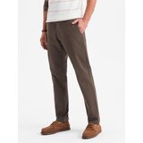 Ombre Men's REGULAR FIT chino pants with fine texture - brown | shoptok.hr