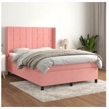 vidaXL Krevet s oprugama i madracem ružičasti 140x190 cm baršunasti | shoptok.hr