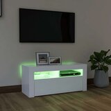 TV ormarić s LED svjetlima bijeli 90 x 35 x 40 cm | Eponuda.ba