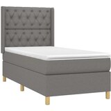 Okvir kreveta s oprugama i madrac tamnosivi 80x200cm od tkanine | shoptok.hr