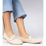 D/CEO marka niezdefiniowana Beige elegant faux-suede moccasins Palmarina