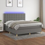  The Living Store Box spring postelja z vzmetnico LED temno siva 160x200 cm blago - Box Spring Postelja, (21501531) Cene
