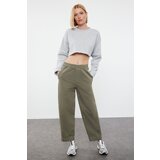 Trendyol Khaki High Waist Barrel Jeans Cene