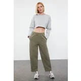 Trendyol Khaki High Waist Barrel Jeans