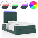 vidaXL Otomanski posteljni okvir z vzmetnicami zelen 120x200cm žamet, (21670757) | Shoptok.si