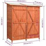 vidaXL vrtno spremište za alat 140x75x160 cm od masivne jelovine | shoptok.hr