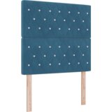 Box Spring Krevet s Madracem Tamnoplavi 90x200 cm Baršun | shoptok.hr