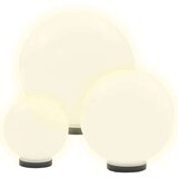 vidaXL LED okrogle svetilke 3 kosi krogla 20/30/40 cm PMMA | Shoptok.si