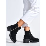 Shelvt Women's black ankle boots with a decorative zipper | shoptok.hr
