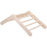 MeowBaby Trikotnik iz borovega lesa v naravni barvi 60x60x60 cm Montessori - | Shoptok.si