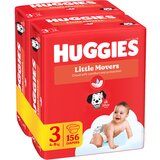 Huggies Pelene Little Movers, Otvorene, Duo Pack (3), 4-9kg, 156 komaada | ePonuda.com