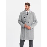 Ombre Elegant double-breasted men's herringbone coat - grey | Eponuda.ba