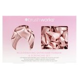 Brushworks Set satenski turban i gumica za podmlađivanje kose