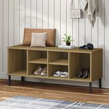  Stalak za cipele metalne noge smeđi 106x35x45 cm drveni OSLO Cijene