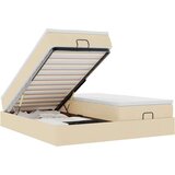  Otomanski okvir kreveta s madracima krem 200x200cm od tkanine | shoptok.hr