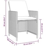  Vrtna jedilna garnitura 9-delna z blazinami črn poli ratan, (20671815) | Shoptok.si