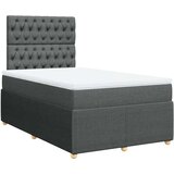 vidaXL Box spring postelja z vzmetnico temno siva 120x190 cm blago | Shoptok.si