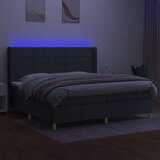  Box spring s madracem LED tamnosivi 200x200 cm tkanina | shoptok.hr