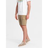 Ombre One color men's shorts with cargo pockets - sand Cijene