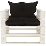  Vrtna sofa od paleta s crnim jastucima drvena | shoptok.hr