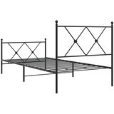  Metalni okvir kreveta uzglavlje i podnožje crni 90 x 200 cm | shoptok.hr
