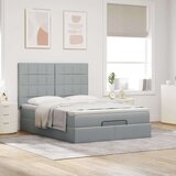  Otomanski krevet s madracem svijetlosivi 140x190 cm od tkanine | shoptok.hr