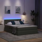  LED krevet za pohranu s madracem Tamnosiva 140 x 200 cm Tkanina | shoptok.hr