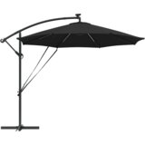 vidaXL Kantaliv dežnik z bananom s ključavnico Črna 294 x 294 x 248 cm | Shoptok.si