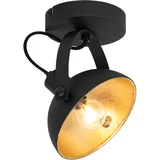 QAZQA Industrijska stropna svetilka črna z zlatom 15 cm nastavljiva - Magnax