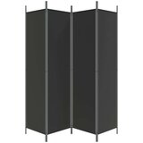 vidaXL Sobna pregrada s 4 panela crna 200 x 200 cm od tkanine | shoptok.hr