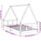 Otroški posteljni okvir bel 90x200 cm trdna borovina, (20787723) | Shoptok.si