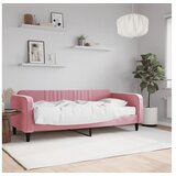 vidaXL Dnevna postelja z vzmetnico roza 90x200 cm žamet Cene